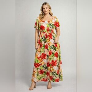 NWT. Scarlett, Tropical Floral Maxi Dress – Size Large